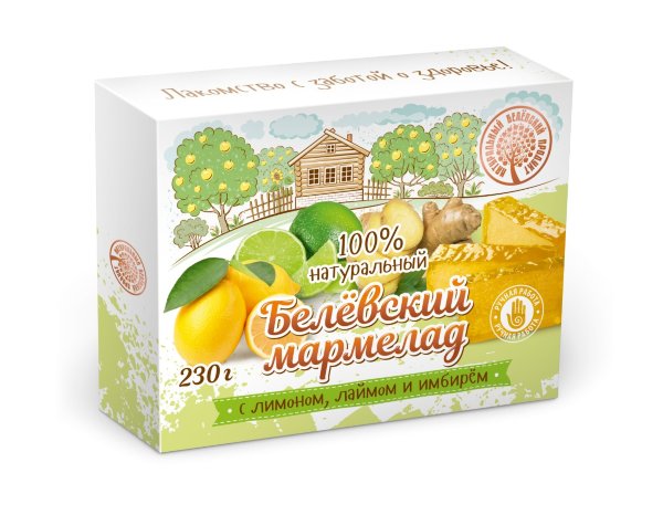 №2 Мармелад белевский "Лимон-лайм-имбирь" 230г  в Каспийске